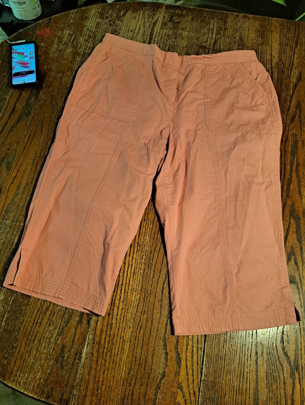 20W Alfred Dunner Coral Rose Elastic Waist Casual Pull On Capris Pedal Pushers